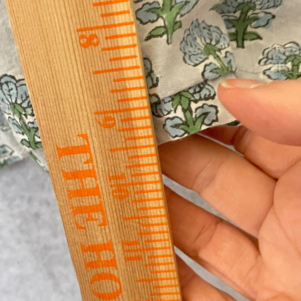 TMC Monogram Corner Block Print Dress Blue Floral Boho Cotton Size M - Picture 4 of 9